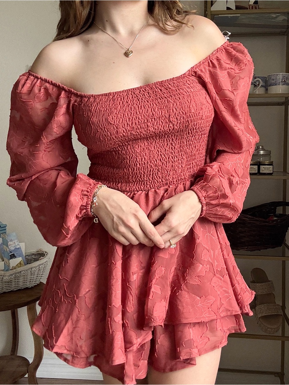 Fashion Nova rust boho romper